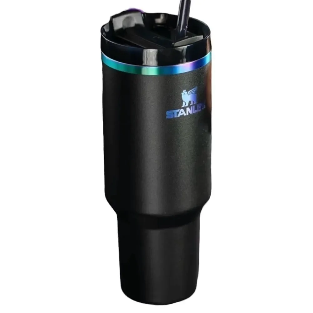 Stanley 40 oz. Quencher H2.0 FlowState Tumbler Black Chroma Water Cup Bottle NEW - Picture 7 of 8